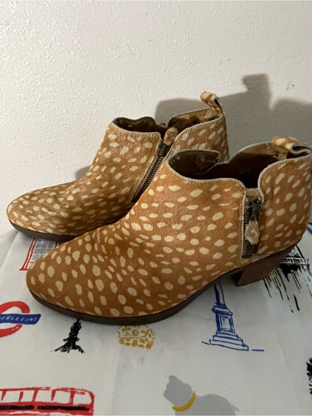 Vionic Cecily Ankle Boot Brown & Cream Animal Print